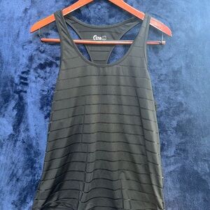 ZYIA Black Striped Women's Racerback Tank Top